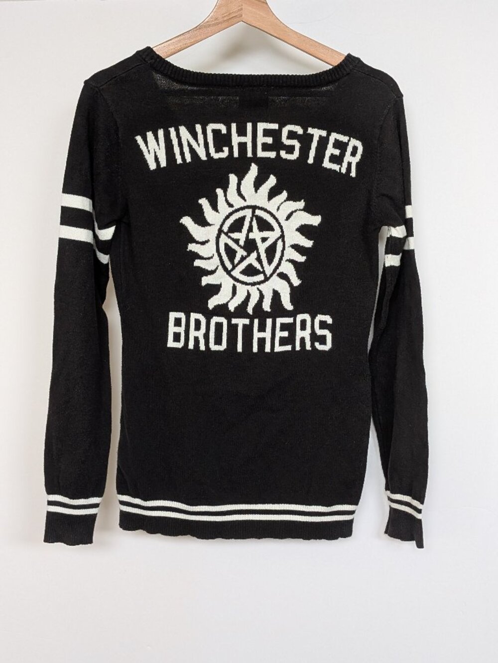 Supernatural "Winchester Brothers" Black Cardign size Large Rare TV Show HTF